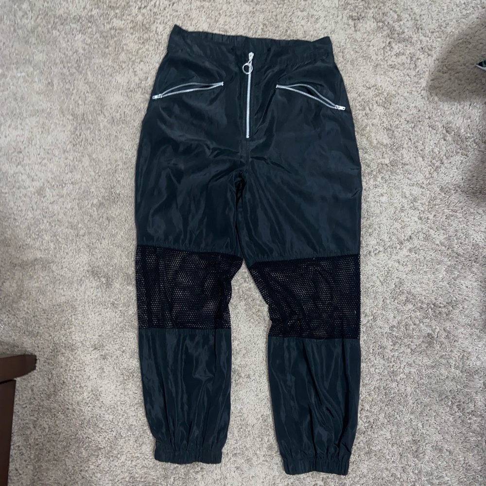 Black Mesh Cut Out Rave Pants!